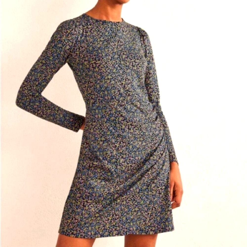 NWT Boden Ruched Jersey Mini Dress Wild Vine SIZE 8L